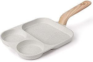 3-Section Nonstick Breakfast Pan for Eggs, Pancakes, and Omelets