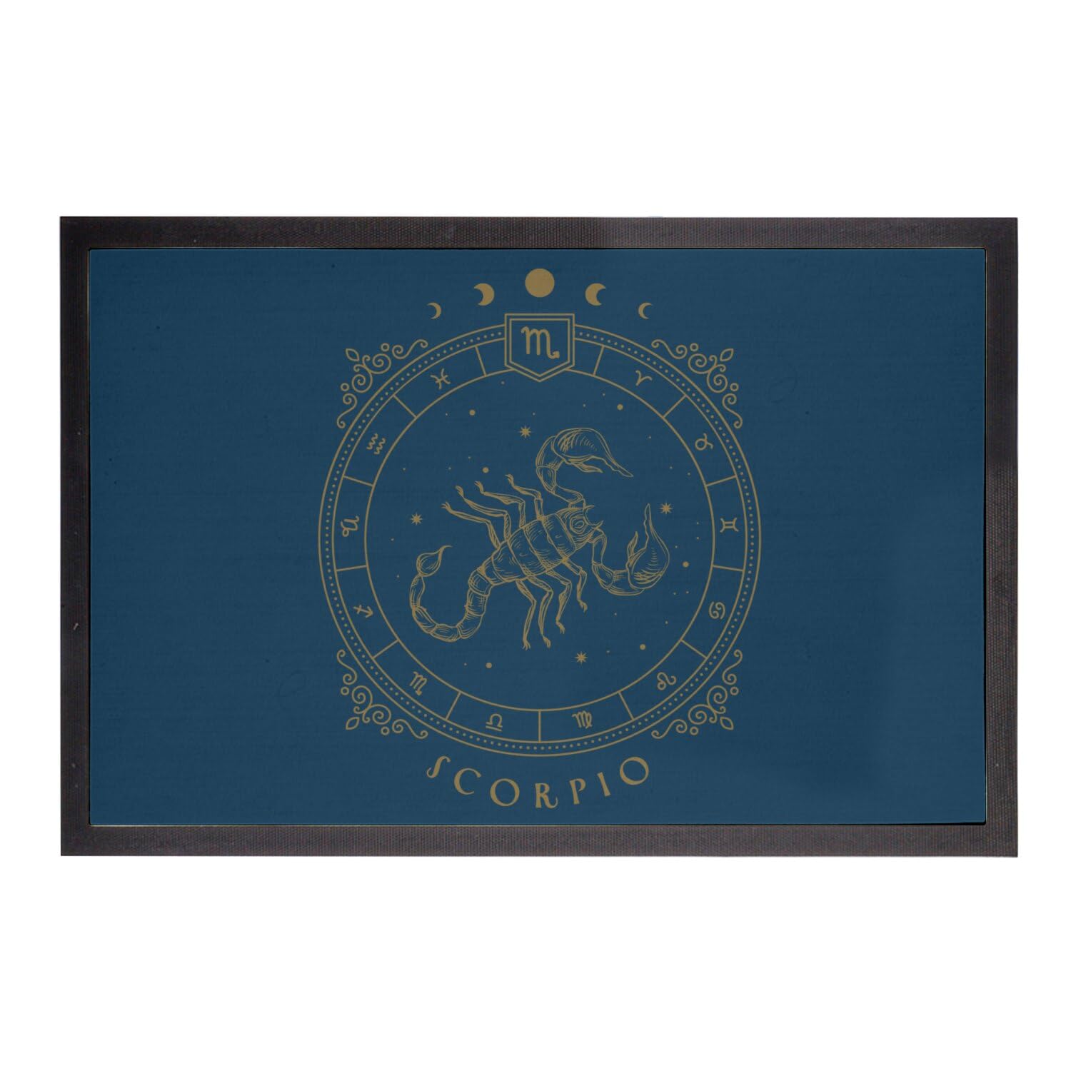 Cadeau Astrologie Scorpion paillasson bleu tarot et cartomancie pour crémaillère