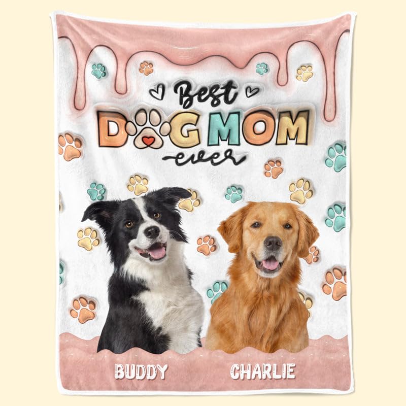 Pawfect House When I Needed A Hand, I Found A Paw Custom Photo Dog Throw Blanket with Name, Birthday Gifts for Dog Lovers Cat Lovers, Pet Blanket Gifts for Women, Dog Mom, Cat Mom Gifts, Full