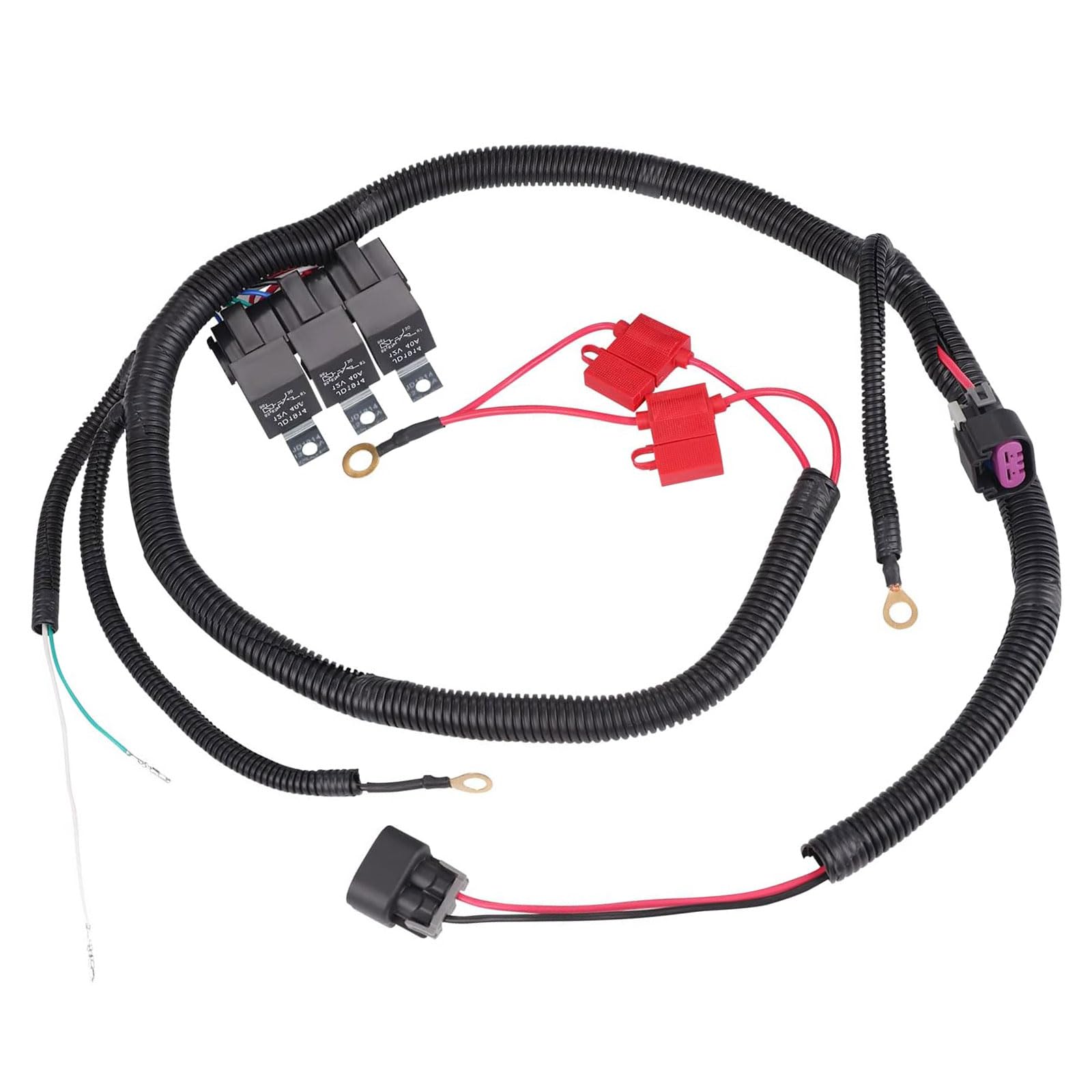 Dual Electric Fan Upgrade Wiring Harness Kit Compatible with 1999–2006 GM ECU Control Electric Cooling Fan Replace 7L5533A226T