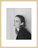 Golden State Art Gold Aluminum 11x14 Picture Frame with Removable Mat for 8x10 Photos - Real Glass, Wall Mount Gallery Decor