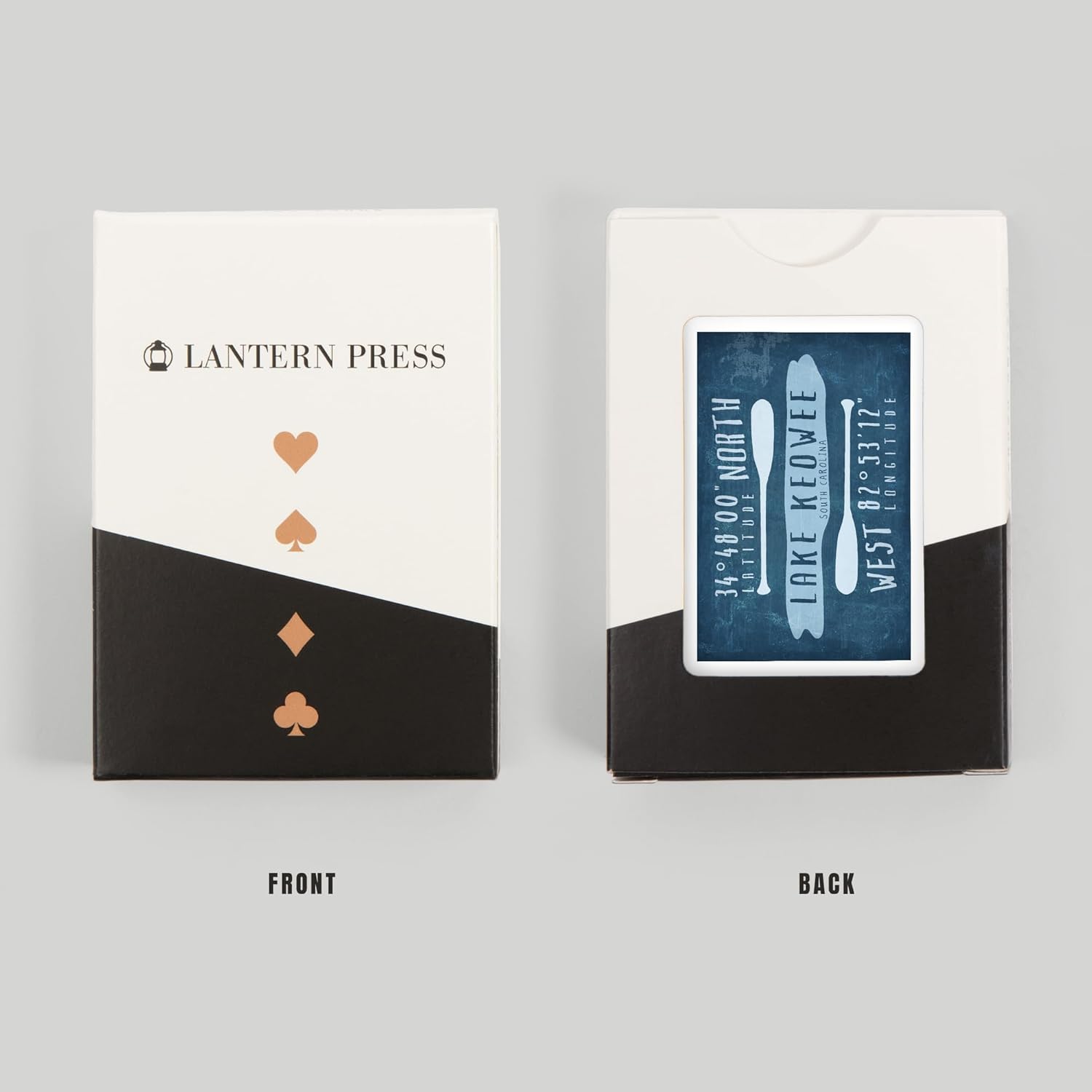 Lantern Press Lake Keowee, South Carolina, Lake Essentials, Latitude and Longitude, 52 Playing Cards for Adults, Poker Size Card Deck