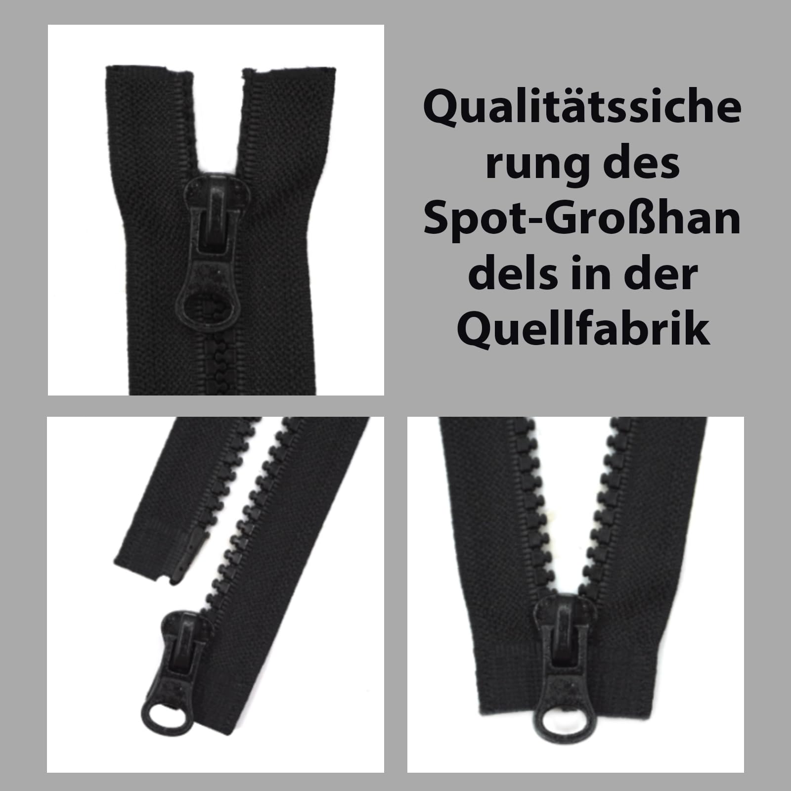 VZU 2 stuks ritssluiting zwart, ritssluiting deelbaar, ritssluiting, grof hars, 65 cm ritssluiting voor donsjacks, mantels, tassen, schoenen en andere outdoorproducten