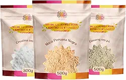 Kit Maca Peruana negra + Creatina + Ginseng| Energia e Performance Natural Ca.nuts | Força, Foco e Vitalidade Natural Ca.nuts (1 Kit (3 Pacotes))