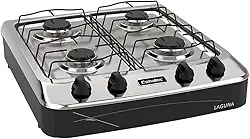 Fogão 4B Laguna Mesa, Inox - 0104001457, Preto, Esmaltec