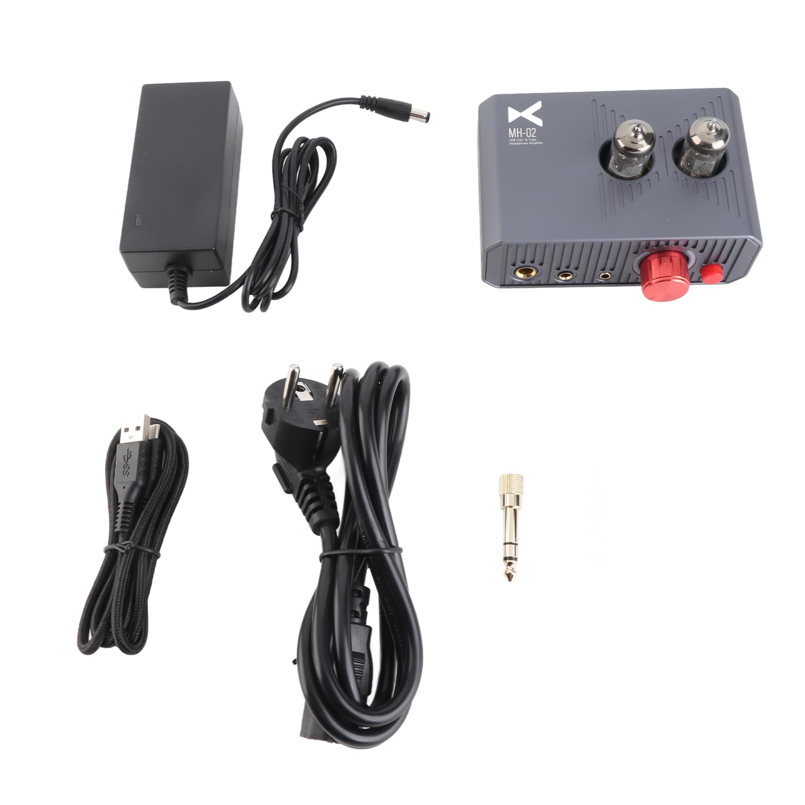 Dpofirs Amplificatore per Cuffie Valvolare USB MH 02, DAC 32 Bit/384 KHz, Uscita 1300 MW con Chip CS43131 Doppio Tubo 6J1 per Audio Hi-Fi, di Festa per Audiofili Amanti della Musica