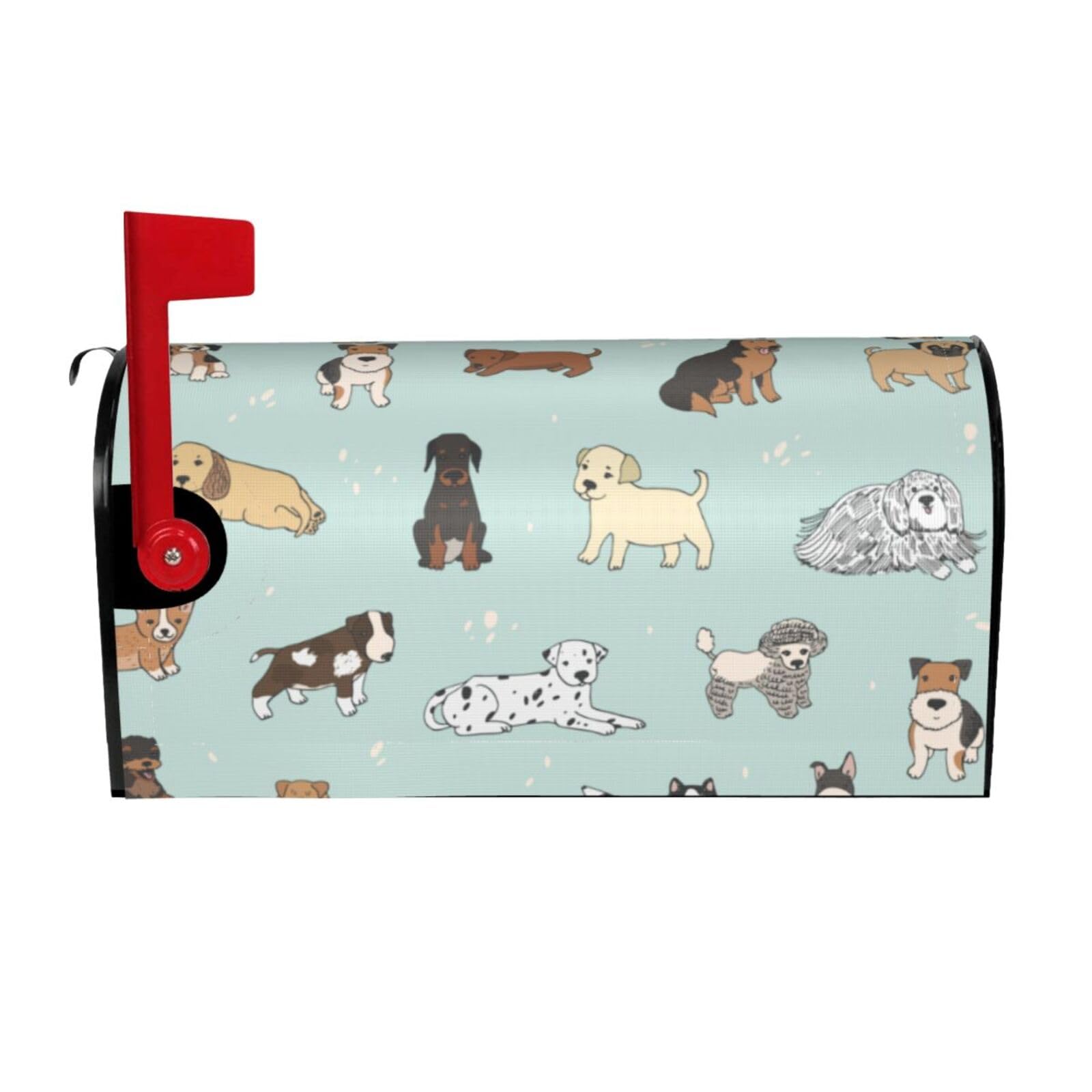 Dog Print Mailbox Cover Wraps Post Letter Box Cover Decor For Outside Garden Yard Farmhouse Home