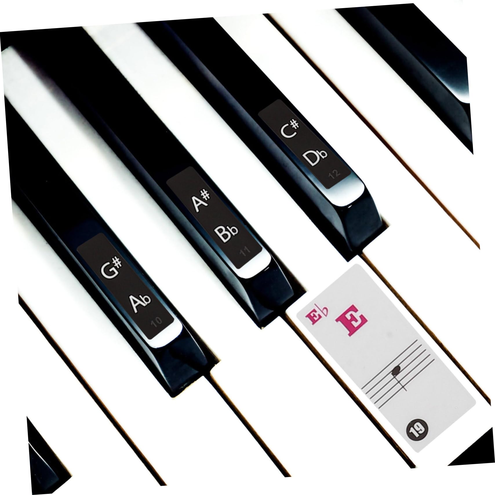 CORHAD Keyboard Piano Stickers Adhesive Labels for Keys 2 Sheets Durable Anti-sweat Piano Keyboard Decals