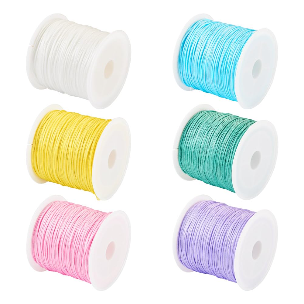 Cheriswelry 6 Rolls 6 Colors Nylon Chinese Knot Cord 0.8mm Nylon Jewelry Beading String for Macrame Bracelet Jewelry Making - Image 2
