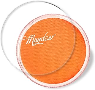 Maydear Face Body Paint,Classic Single,Professional Face Paint Palette,Large Water Based Paints (30g） (Orange)