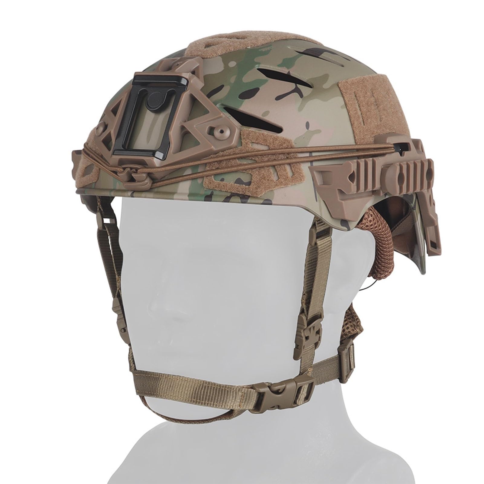 Tactical Helmet Lightweight & Durable – Adjustable Fit, Breathable Design, with NVG Mount & Side Rails – Ideal for Airsoft, Shooting, Outdoor Protection(CP)
