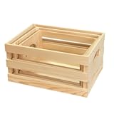 3 Pieces Wooden Pallet Crates Nesting Unfinished Wood Trays Storage for DIY Crafts &lpar;Large Size 13&period;4 x 9&period;8 x 6&period;7 in&rpar;