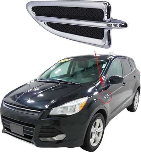 Miniatura 7 de LABLT Reemplazo de la moldura del emblema cromado del guardabarros delantero izquierdo del lado del conductor para Ford Escape 2013-2015 sustituye a