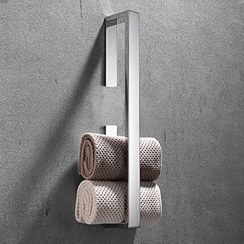 Celbon Towel Bar Rail Self for Bathroom Adhesive Towel Bar SUS 304 Stainless Steel and Kitchen Without Drilling 40cm (Chrome, 40CM) Cover