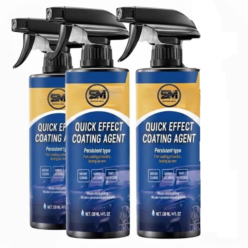 Image of Quick Effect Nano Ceramic Car Coating Spray 200ml | High Gloss Car Polish with Water Repellent Finish | Paint Care Spray for All Vehicle Colors | Pack Of 3
