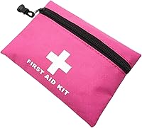 Vista 3 de Bolsa roja de primeros auxilios de emergencia, pequeña bolsa vacía de rescate de viaje para almacenamiento de primeros auxilios, bolsillo para rosa