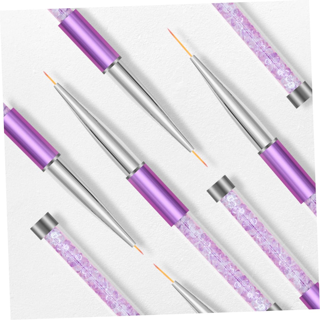 FOMIYES Lot De 3 Stylos À Peints Pour Nail Art Ensemble De 6 Pinceaux À Avec Embouts Métalliques