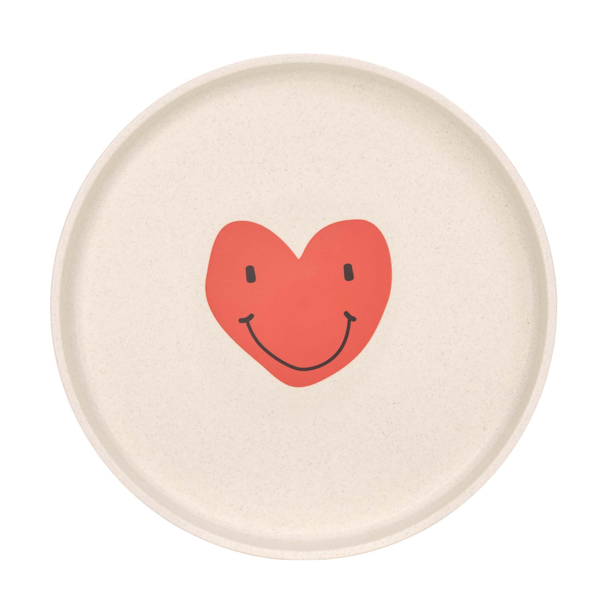 LÄSSIG Children's Melamine Free Plate, BPA-Free, Dishwasher and Microwave/Plate Happy Rascals Heart