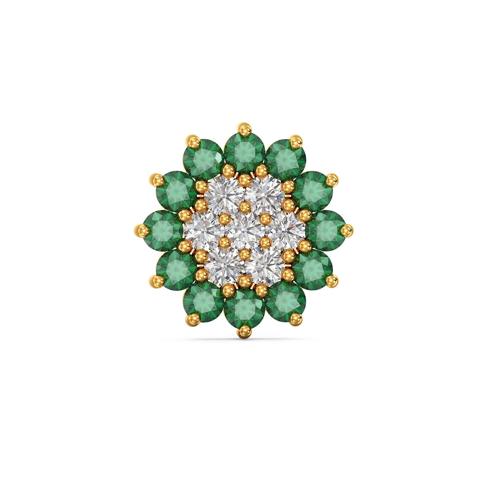 joyalukkas 22 kt (916) Gold Nosepin for womens (Green And White)-picture-34