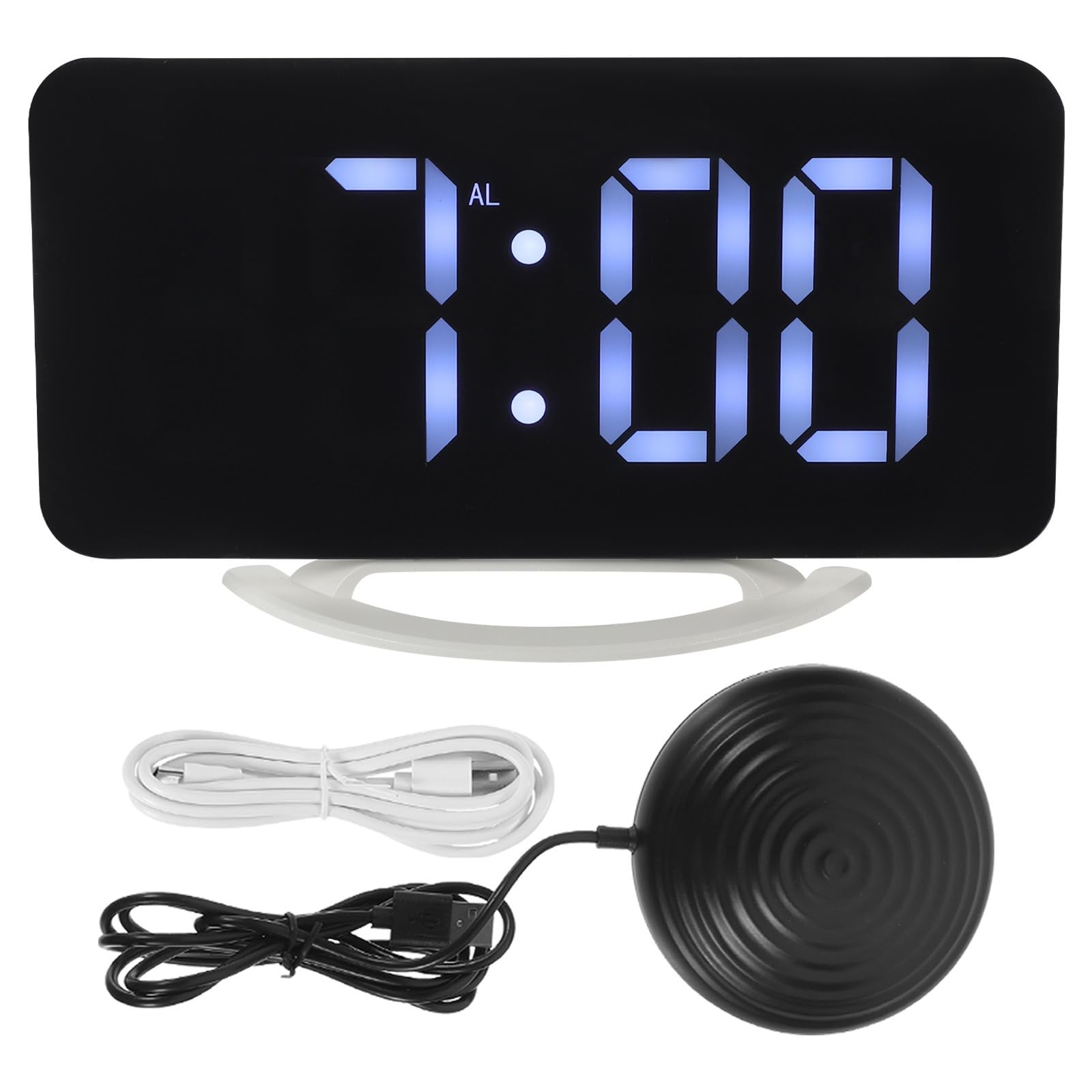 POPETPOP Despertador Digital y Espejo RGB, con Vibración Pantalla Grande