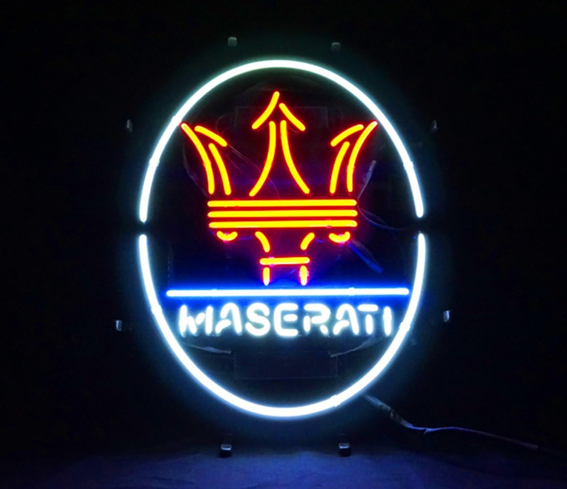 LED Neon Sign Maserati Cool Lamp Night Light 17.7" x 13.7" for Beer Bar Pub Home Hotel Beach Cocktail Recreational Game Room