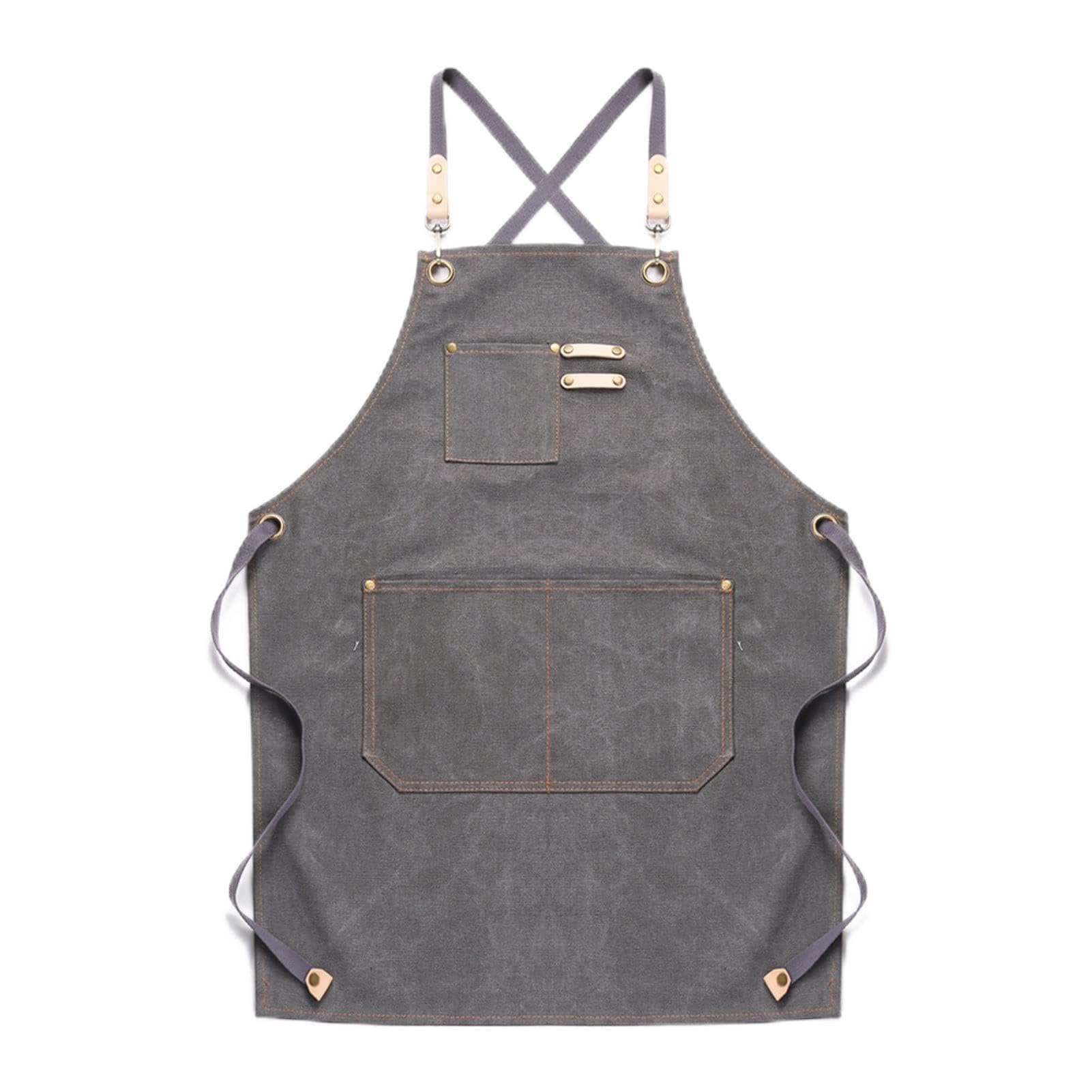 Fartuch szefa kuchni ， Fartuch Denim Bib Fartuch warsztatowy, fartuch narzędziowy, fartuch płócienny dla mężczyzn, odzież robocza Heavy Duty - fartuch narzędziowy