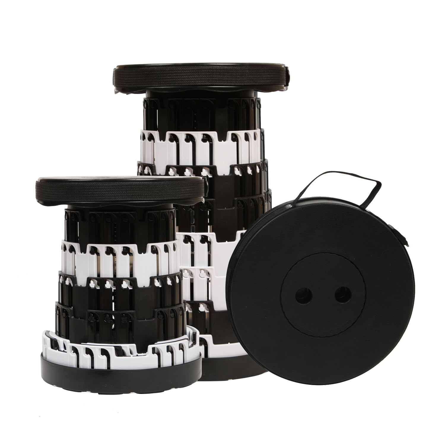 JAEMEYEM Upgraded Collapsible Stool Chair, Folding Stool for Adults Lightweight, Sturdy, Adjustable, Portable, Foldable Seat Sturdy Stools for Outdoor