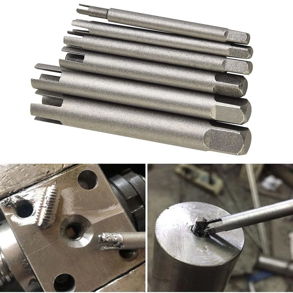 6 strumenti per la rimozione di viti a testa rotta, estrattore per rubinetto, in acciaio legato per rimuovere viti danneggiate spogliate, M5, M6, M8, M10, per M12