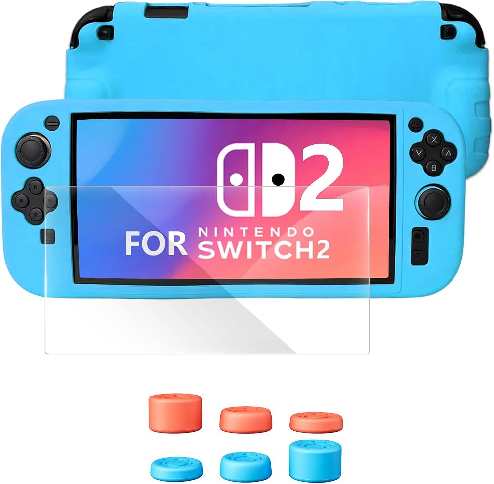 GAMINJA Protective Case for Nintendo Switch 2 8 In1 Ergonomic Bundle (Blue) — 사진 1