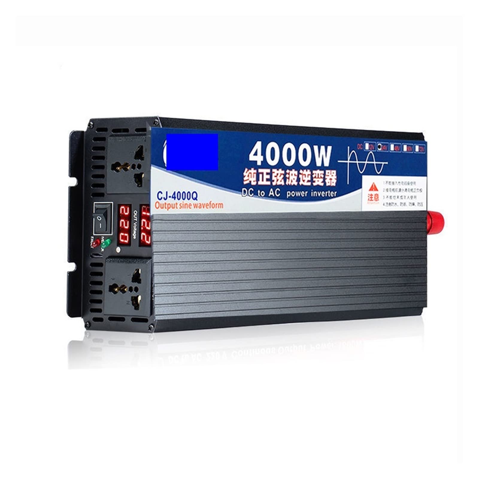 Inversor 24V DC 12V 48V 60V a AC 110V 220V Transformador de Voltaje Onda sinusoidal Pura 3000W 4000W 5000W convertidor de Potencia inversor Solar(5000W,24V-230V 50HZ)