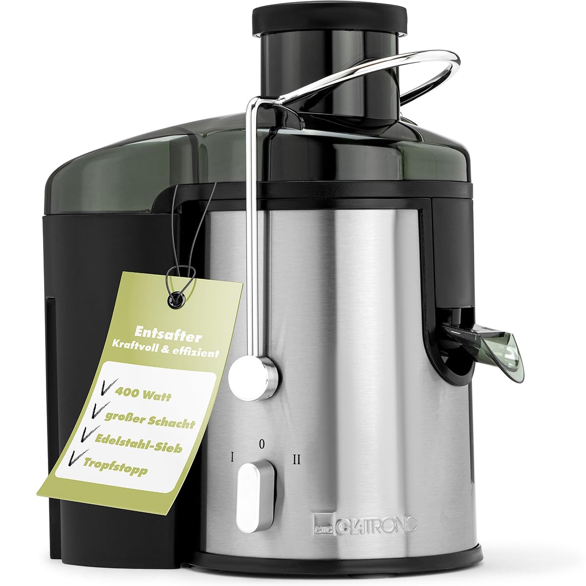 Centrifugeuse Automatique - Extracteur de Jus - Centrifugeuse Proféssionnelle Démontable - Extracteur de Jus Fruits et Légumes avec 3 Vitesses - AE 3666 noir CLATRONIC