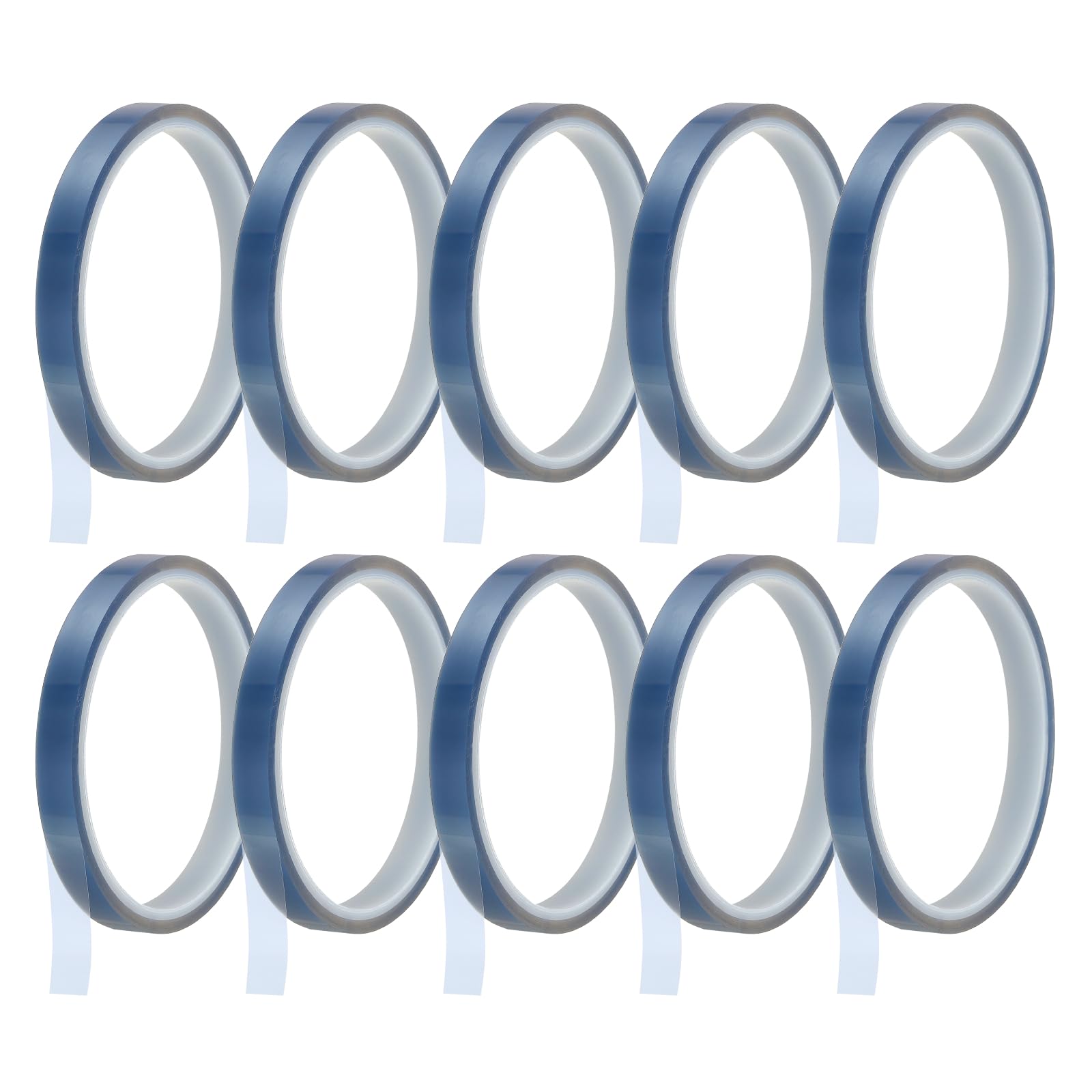 sourcing map 10 Rolls Heat Tape, 10mm x 16m(52FT) No Residue High-Temperature Resistant Tape Heat Transfer Tape for Sublimation Electronics 3D Printing Soldering, Light Blue