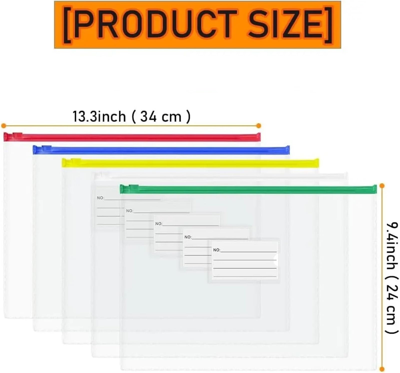 Lot de 50 pochettes transparentes à fermeture éclair en plastique avec pochette pour étiquettes