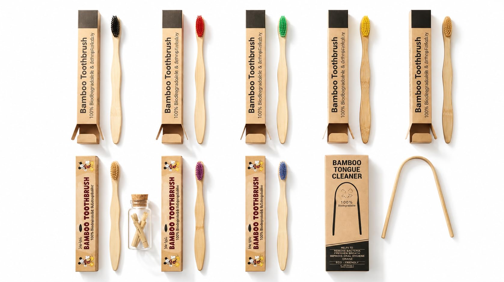 SNANYATRA Bamboo Toothbrush With 6 Different Colour - Pack of 6 |Treated With Herbs Oil | No Plastics in Bristel | Biodegradable & Anti-Bacterial | Eco friendly | BPA Free | ERGONOMIC HANDLE-image-11