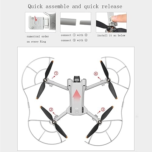 Miniatura 5 de LICHIFIT Anillo de protección de hoja de hélice Anillo anticolisión Cubierta protectora de 360 ° para DJI Mini 3 PRO Drone Accesorios