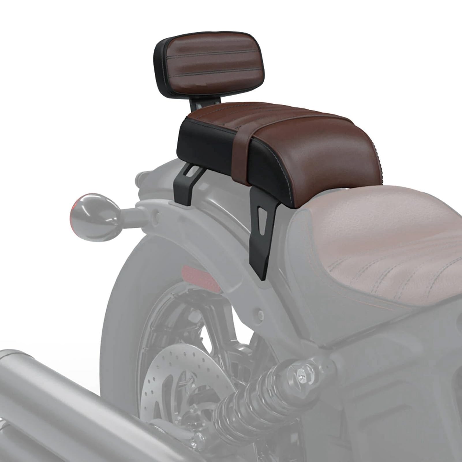 Reemplazo de Kits de Asiento de Pasajero Trasero con Respaldo, Accesorios de Motocicleta, para Indian Scout Bobber 2018-2023 (Marrón)