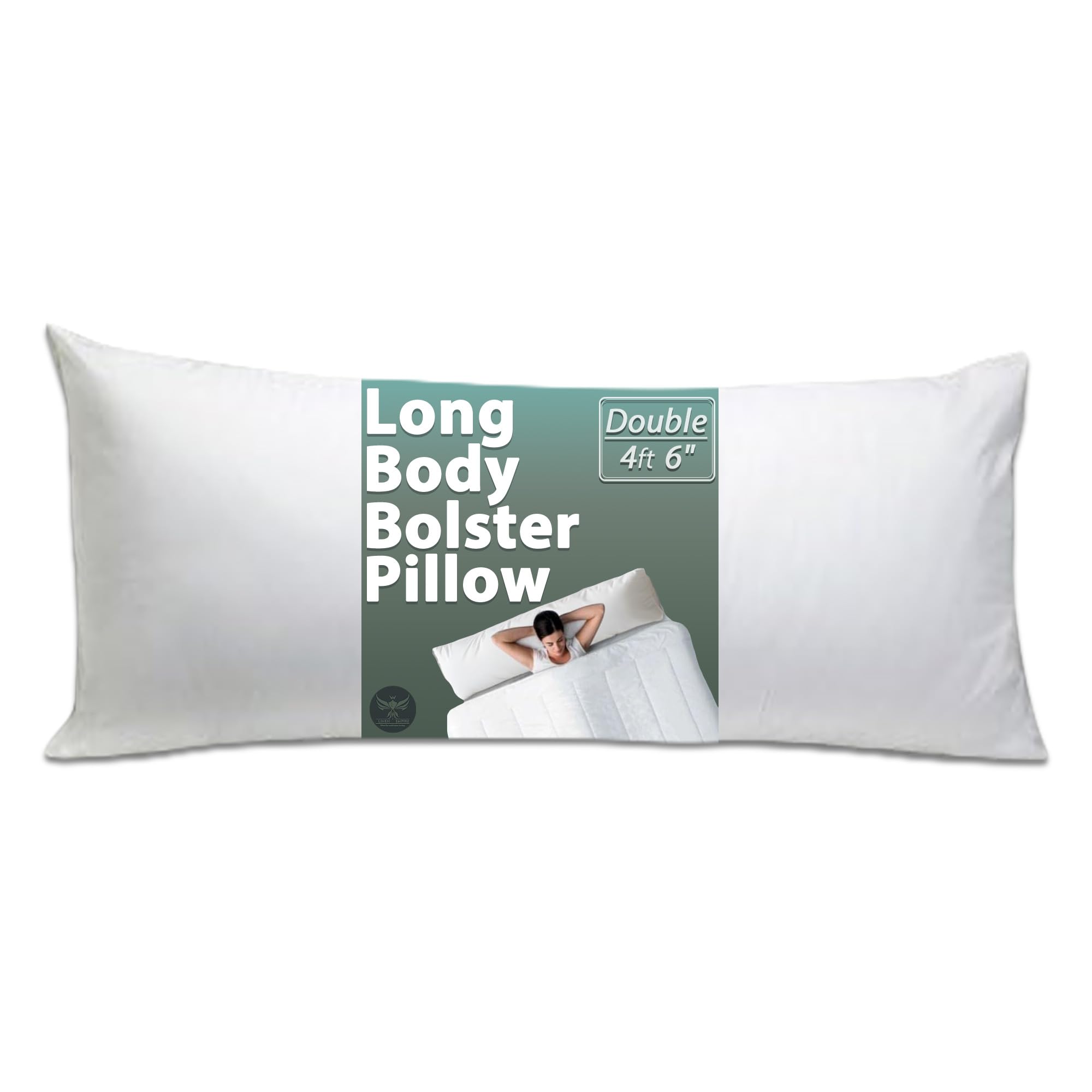 Linen Empire White Premium Hollowfiber Filled Bolster Pillow (Double- 4Ft 6 Inch)Non-Allergenic Orthopedic Long Pillow For Back, Neck, Maternity Support- Multi-Purpose Pregnancy Support Bolster Pillow.