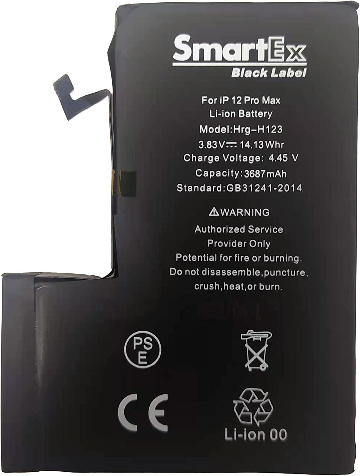 Black Label Battery compatible with iPhone 12 Pro MAX - Capacity 3687 mAh | 2 Years Warranty