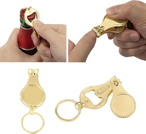 Miniatura 2 de 10 piezas de abrebotellas de oro personalizado llavero cortaúñas versátil y duradero, regalos privados personalizados para fiestas, bodas,