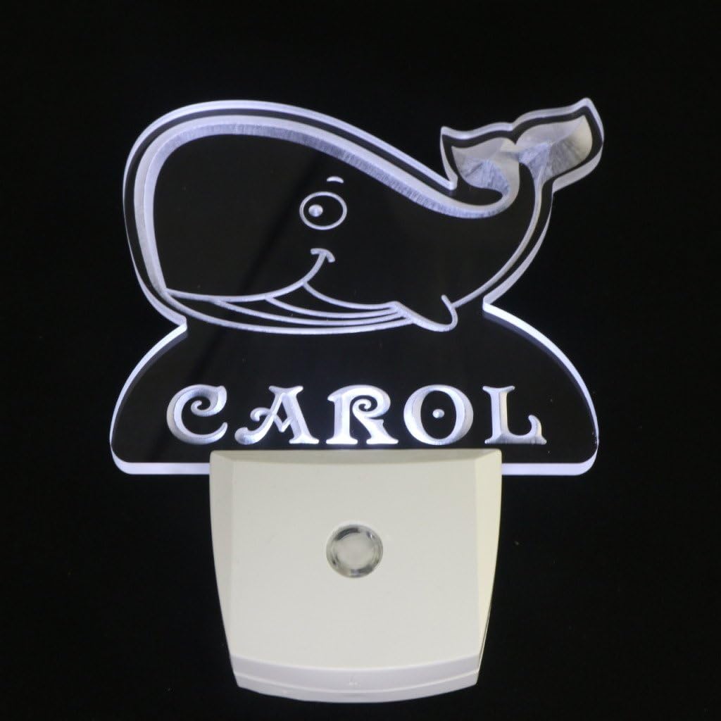ADVPRO ws1037-tm Whale Personalized Night Light Baby Kids Name Day/Night Sensor LED Sign