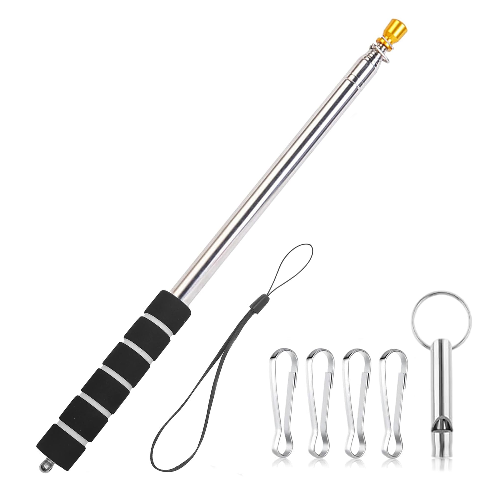 Dantolo Mâts Télescopiques 3pcs - Acier Inoxydable 2m Avec Crochets - Pour Drapeaux Et Bannières