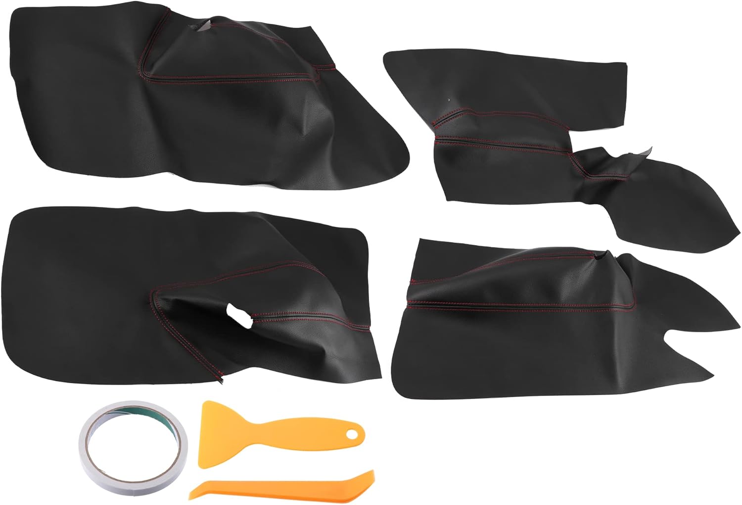 Cubierta del reposabrazos del panel de la puerta trasera delantera del coche para VW Golf Jetta MK5 2005-2010 Interior puerta embellecedores negro