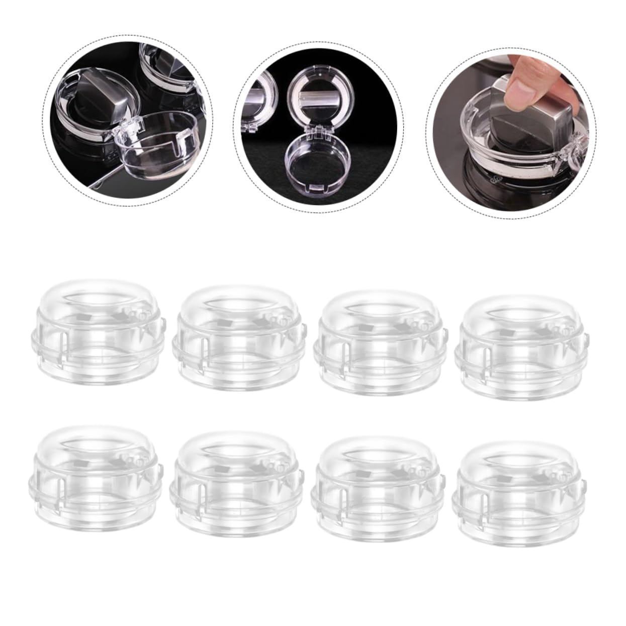 LIFKOME 10pcs Gas Stove Knob Covers Safety Protectors Heat-Resistant Kitchen Covers for Preventing Accidental Burns and Gas Leaks Easy to Install and Clean