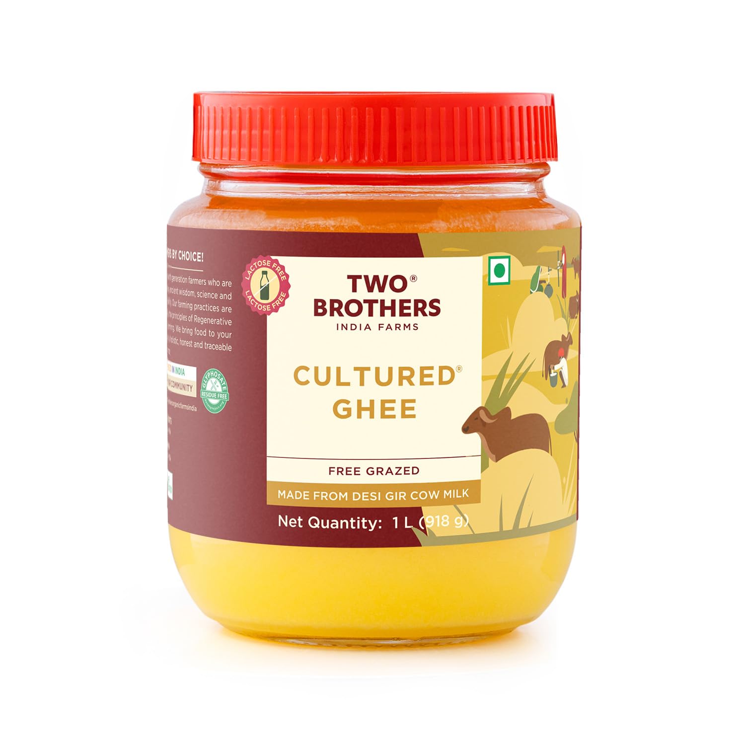 Two Brothers Pure Desi Gir Cow Cultured Ghee 1L