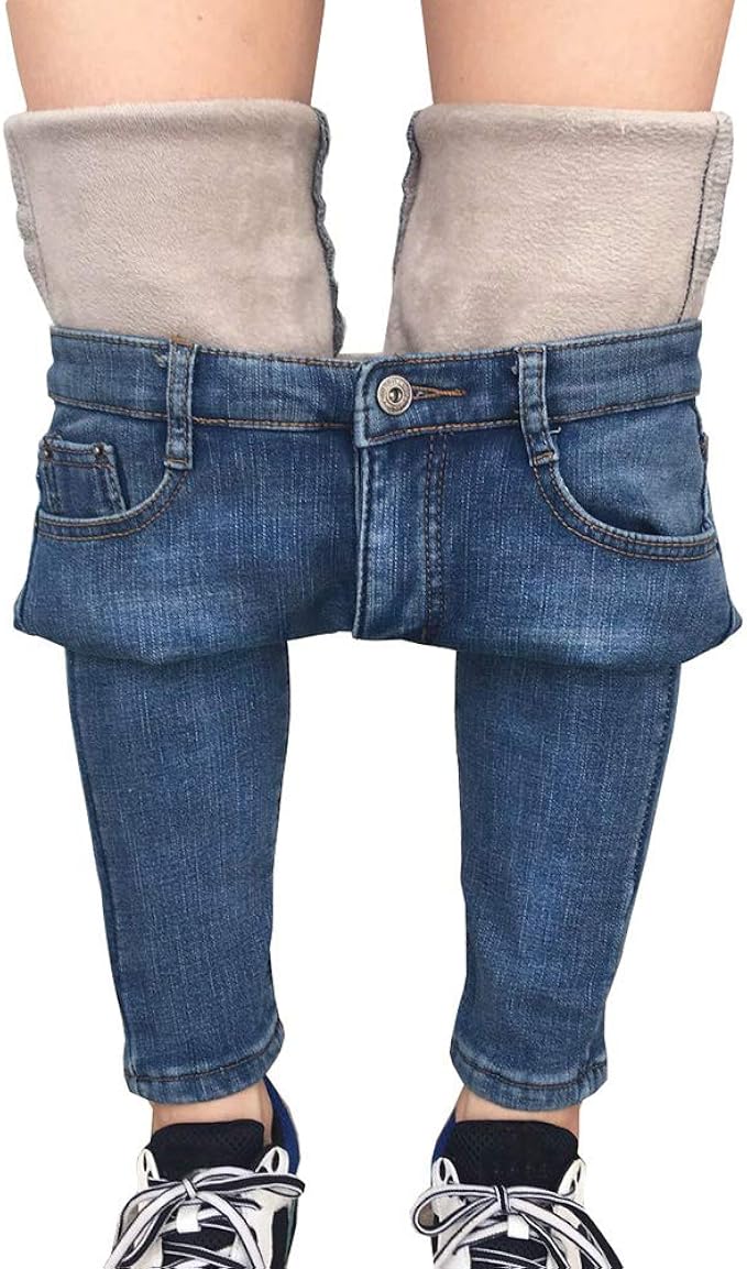 heipeiwa, Jeans da Donna, Foderati in Pile, a Vita Alta, Elasticizzati,  Invernali - Blu - XS : Amazon.it: Abbigliamento