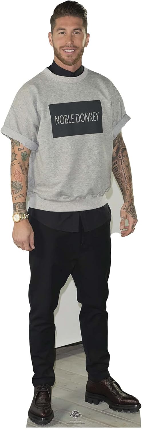 Star Cutouts Ltd CS926 Sergio Ramos Footballer Lifesize Cardboard Cutout with Free Mini Standee for Spain Fans & Parties, Multicolour