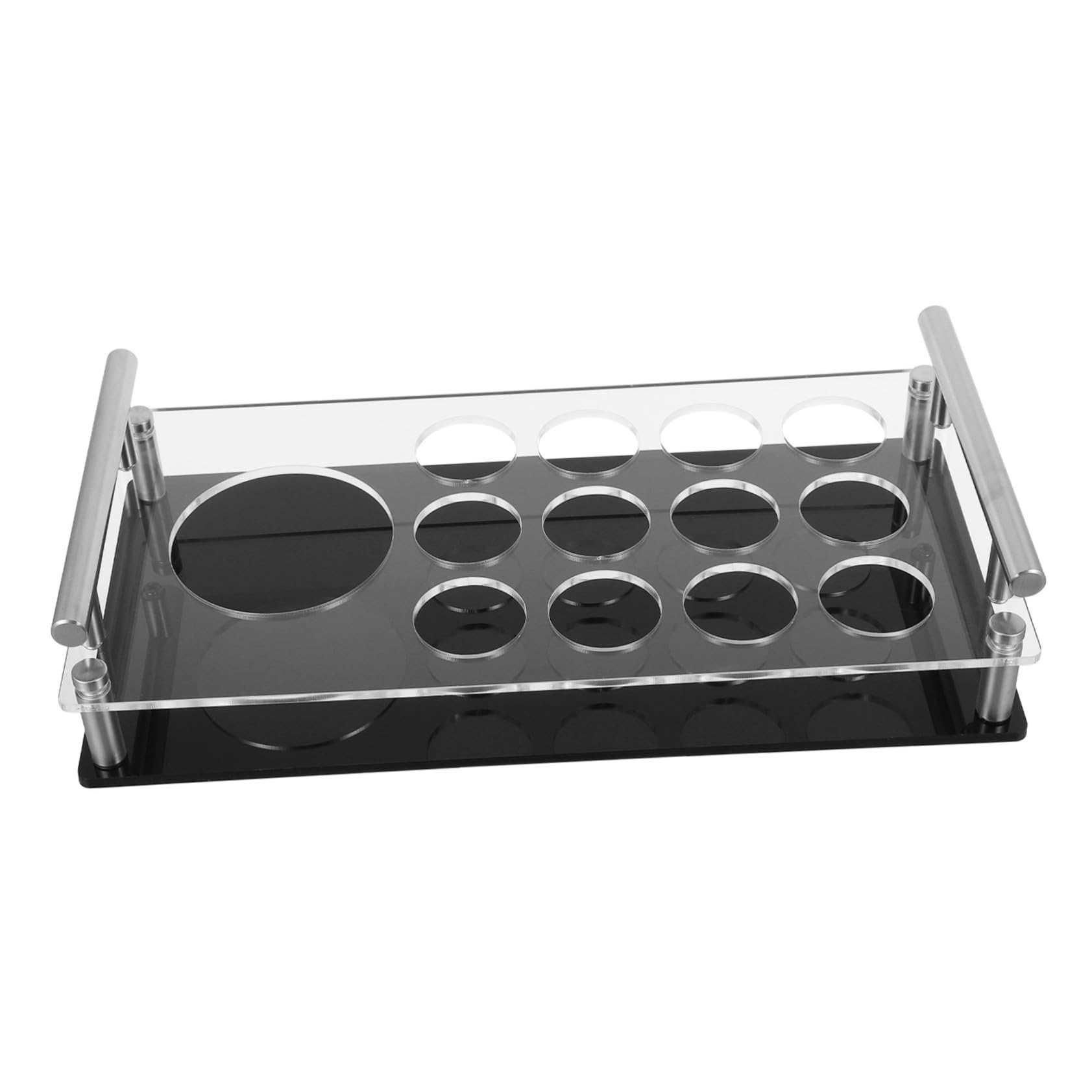 Portavasos de Cristal de 12 Orificios en Acrílico para Servir | Organizador de Bandejas, Soporte Estable, Uso en Fiestas y Restaurantes