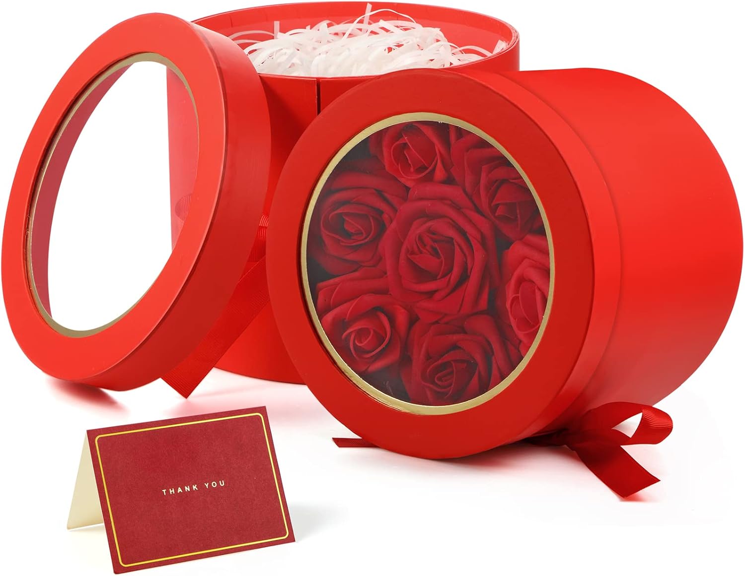 Outus Flower Round Boxes for Arrangements, 2 Tier Gift