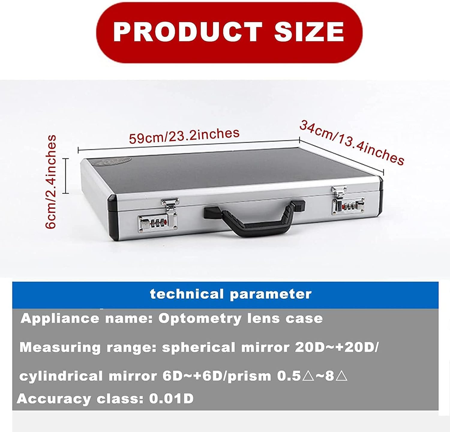 266pcs Optometry Box Trial Lens Case Set,Eye Protection Accessories Kit Case with Free Trial Frame, Aluminum Case,for Schools, Hospitals Ophthalmology, Optical Shops