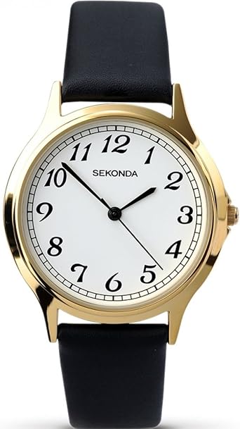 SEKONDA Unisex Adult Quartz Watch, Analogue Classic Display and Leather Strap 3134.27